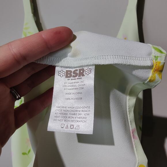 NWT Samii Ryan BSR x Care Bears Sz M Sweetness Green Slip Dress Floral - Picture 7 of 10